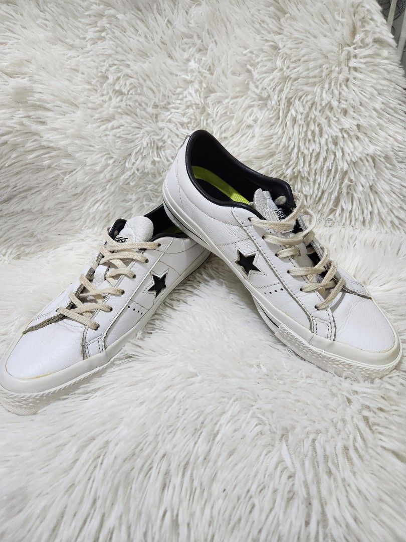converse one star white leather