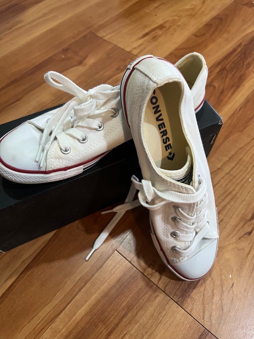 Womens white converse dainty ox online