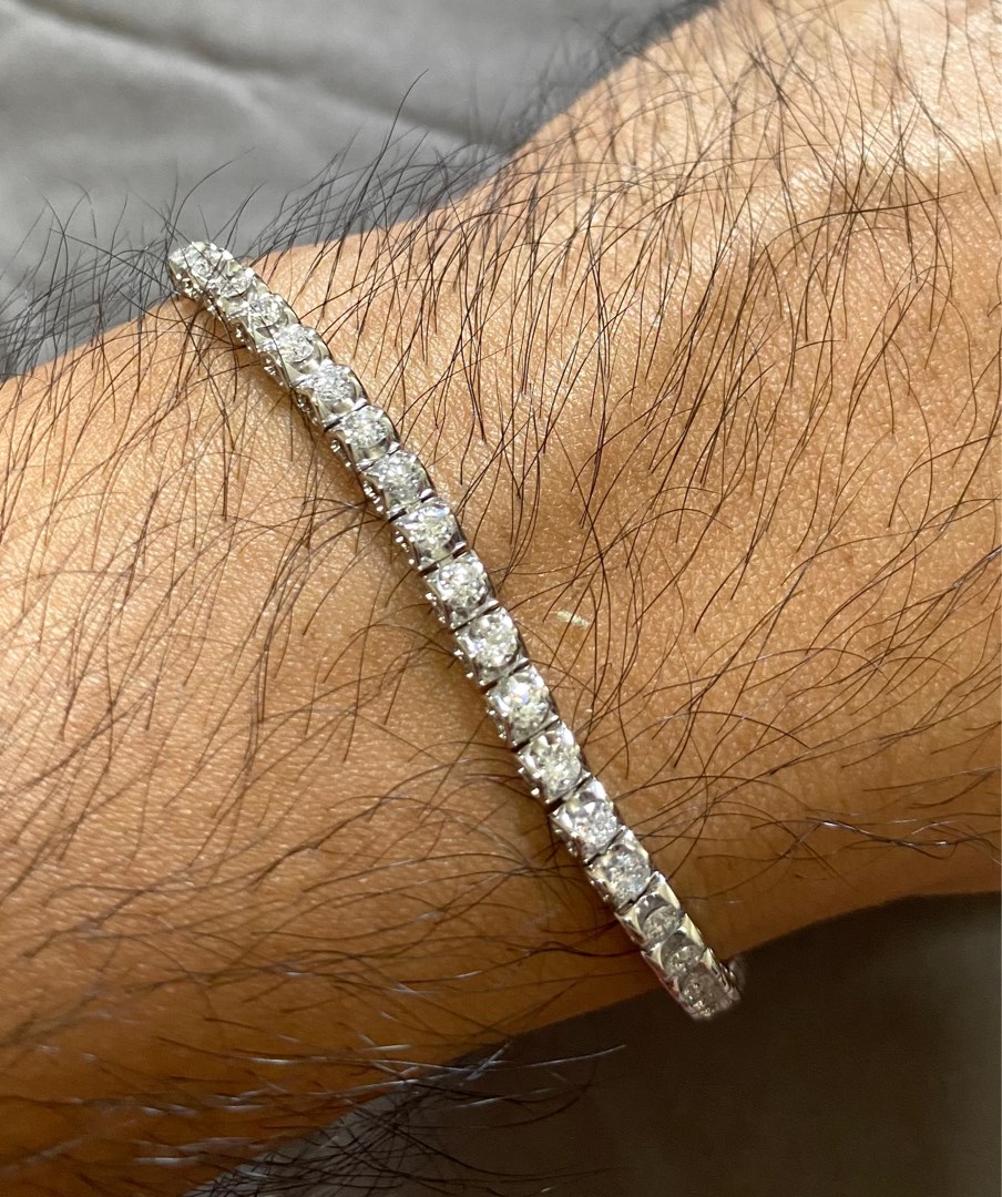 Real diamond sale tennis bracelet mens