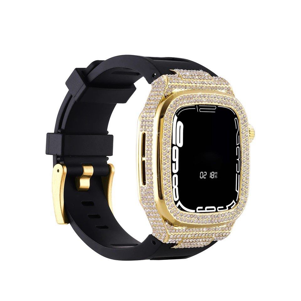 Gold apple watch band cheap and case