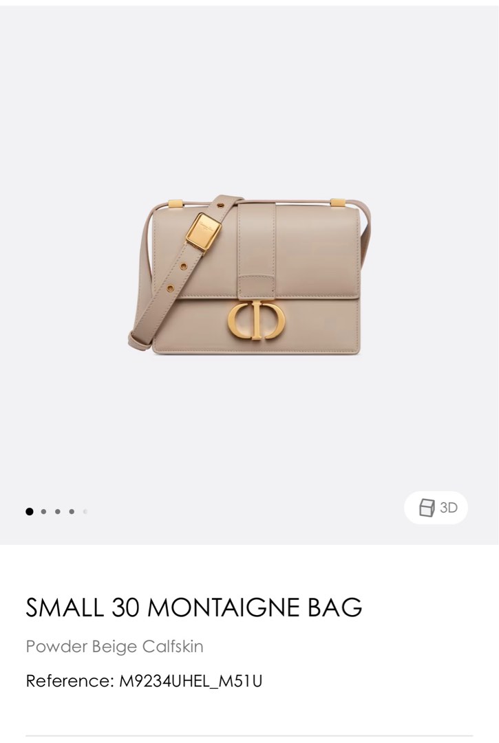 Dior - Small 30 Montaigne Bag Powder Beige Calfskin - Women