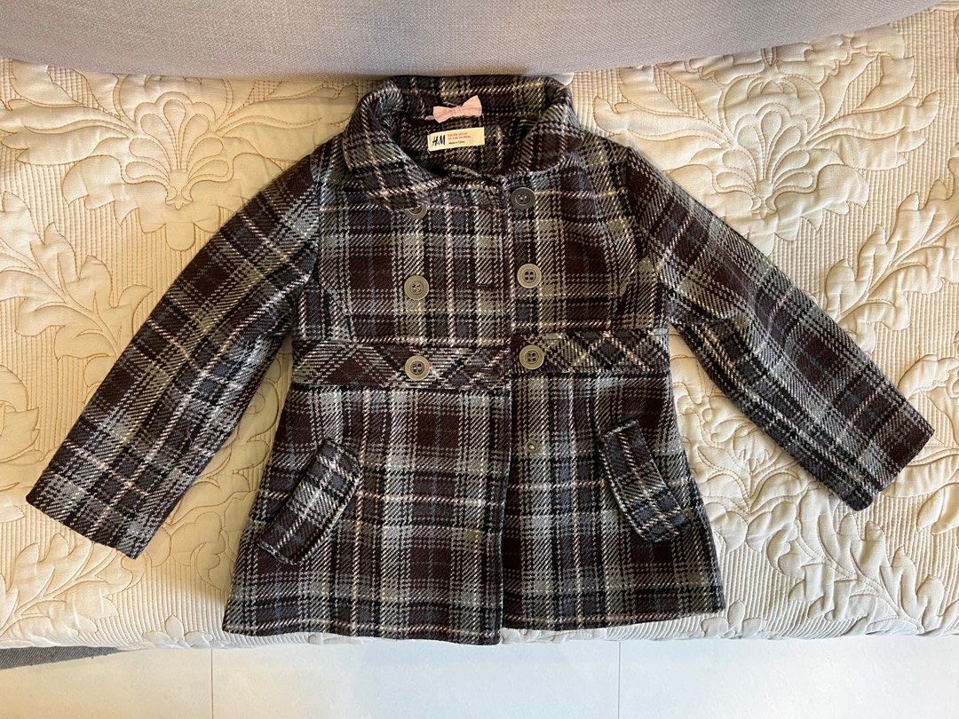 Girls top plaid coat