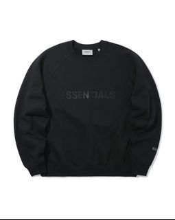 ESSENTIALS Pullover crewneck sweatshirt BLACK XS UNISEX