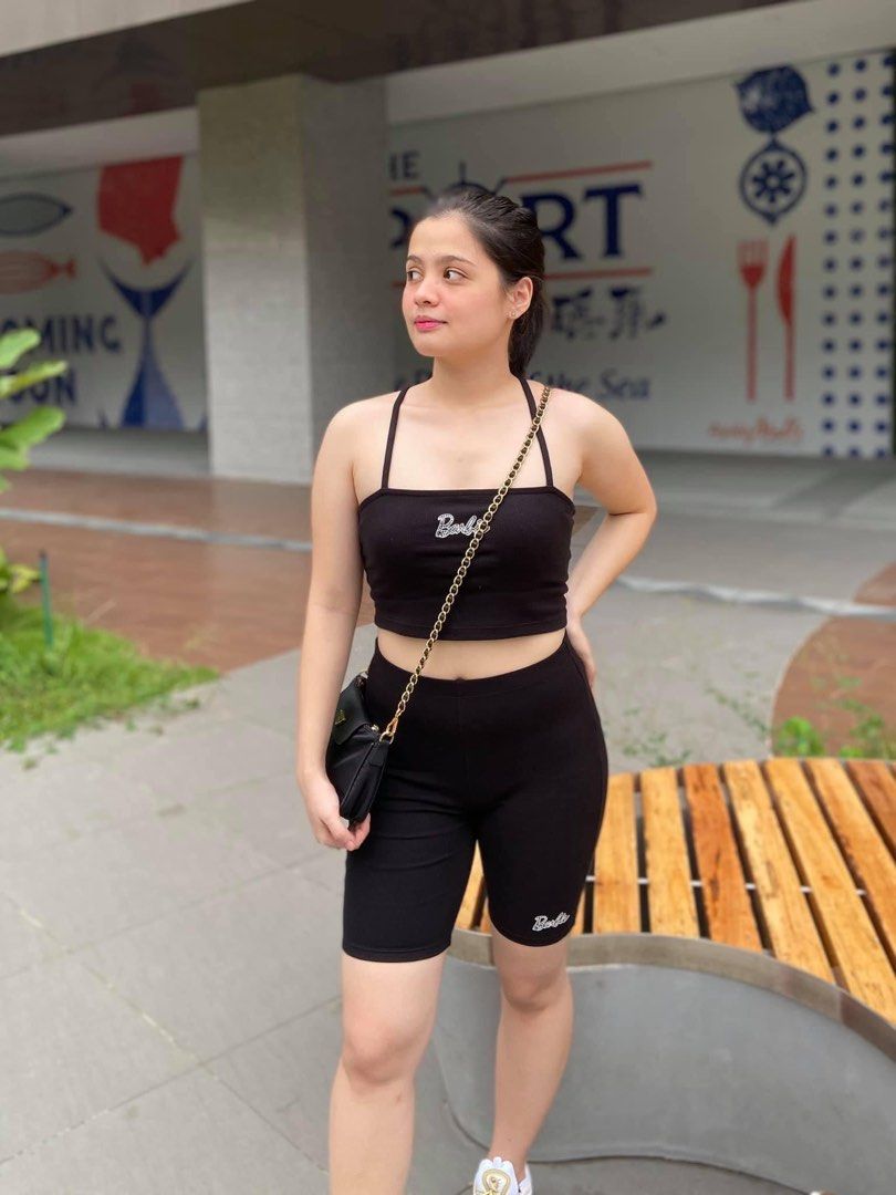 F21 Barbie Cami and Biker set (Category: Sets or Coordinates) located in Manila. Submitted by cocothrifts (Listing ID 1242575564, Image 2). Description: Sold as set lp na. Used once for photoshoot lang. can fit up to semi large.