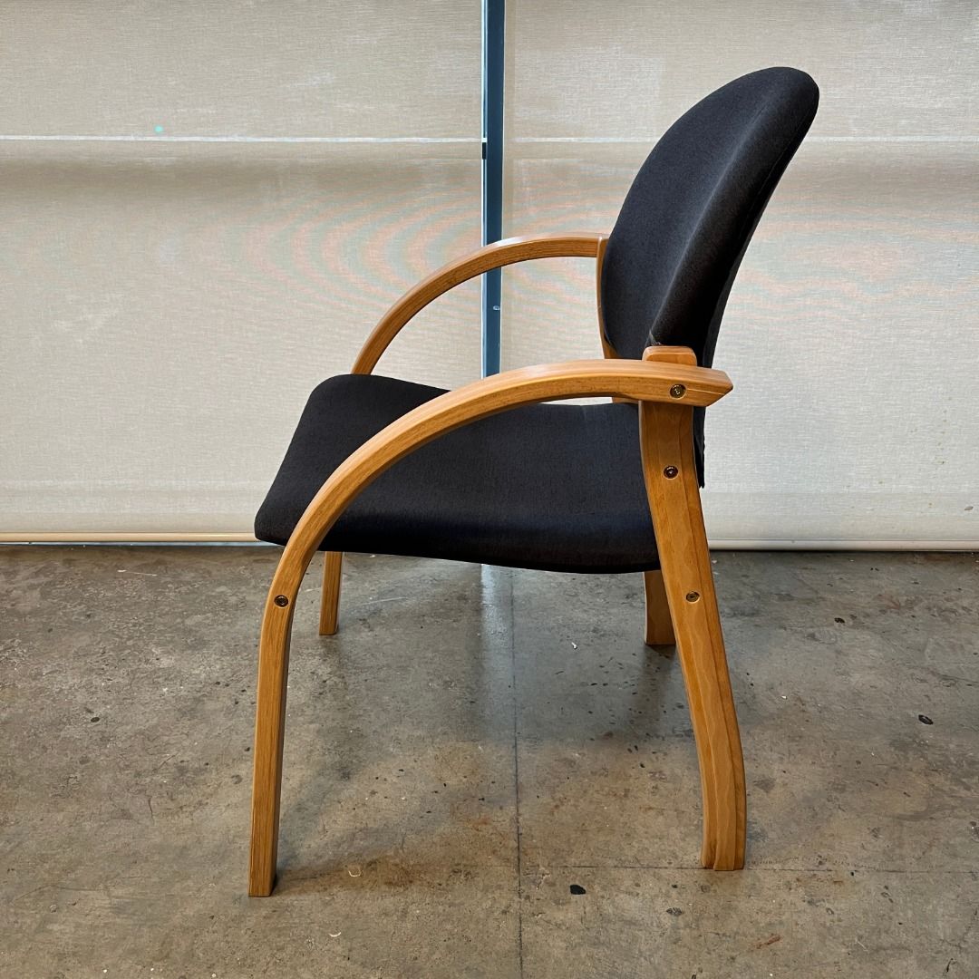 Scandi Fabric Upholstered Wooden Classic Dining Task Chair