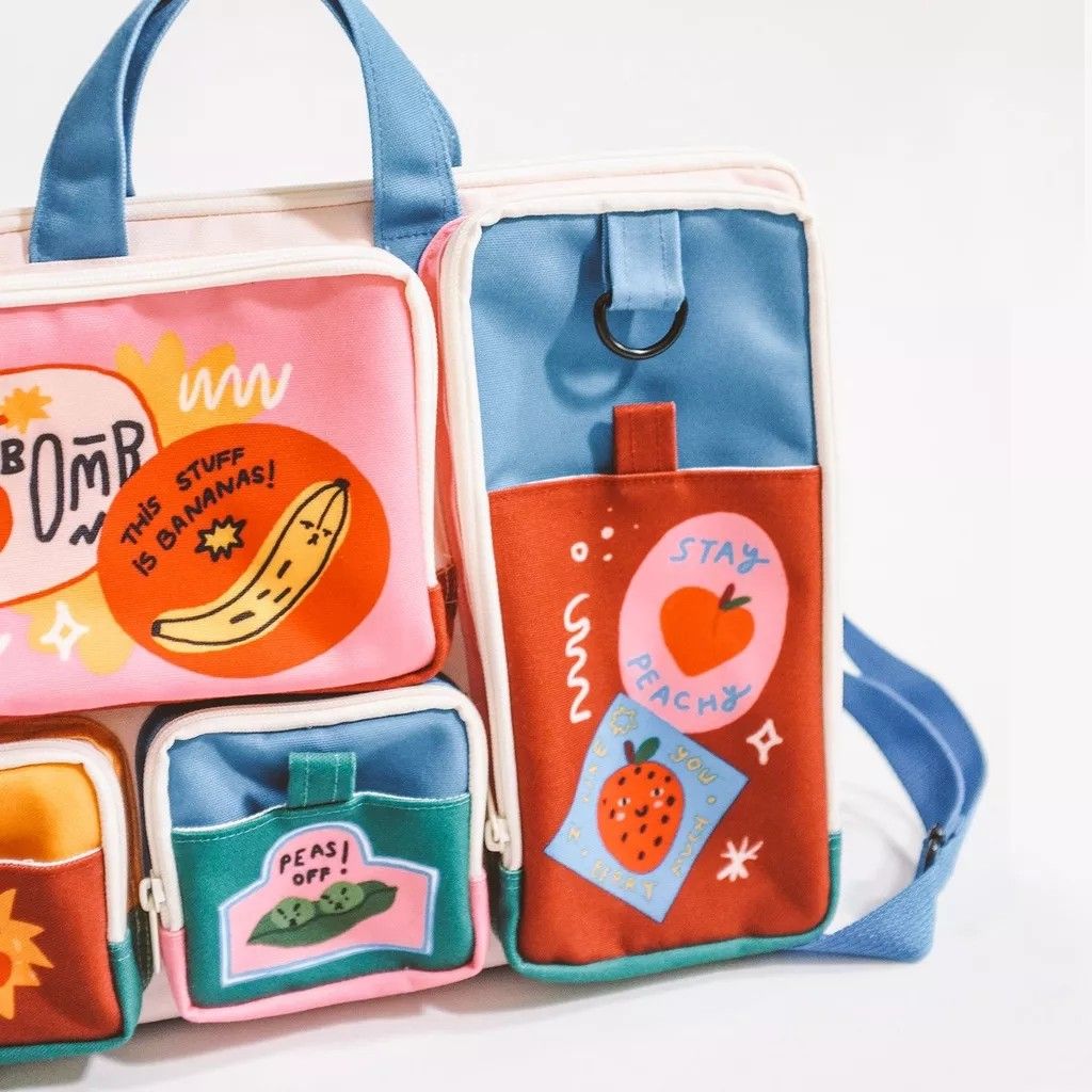 Fruit Pops laptop bag (Category: Laptop Bags & Sleeves) located in Quezon City. Submitted by negoshople (Listing ID 1242633003, Image 3). Description: Original price: PHP 3,182 Features: - Thick canvas with high quality print - Long adjustable strap - Ykk Zipper - Lots of pockets - Size: Fits to 15" max.