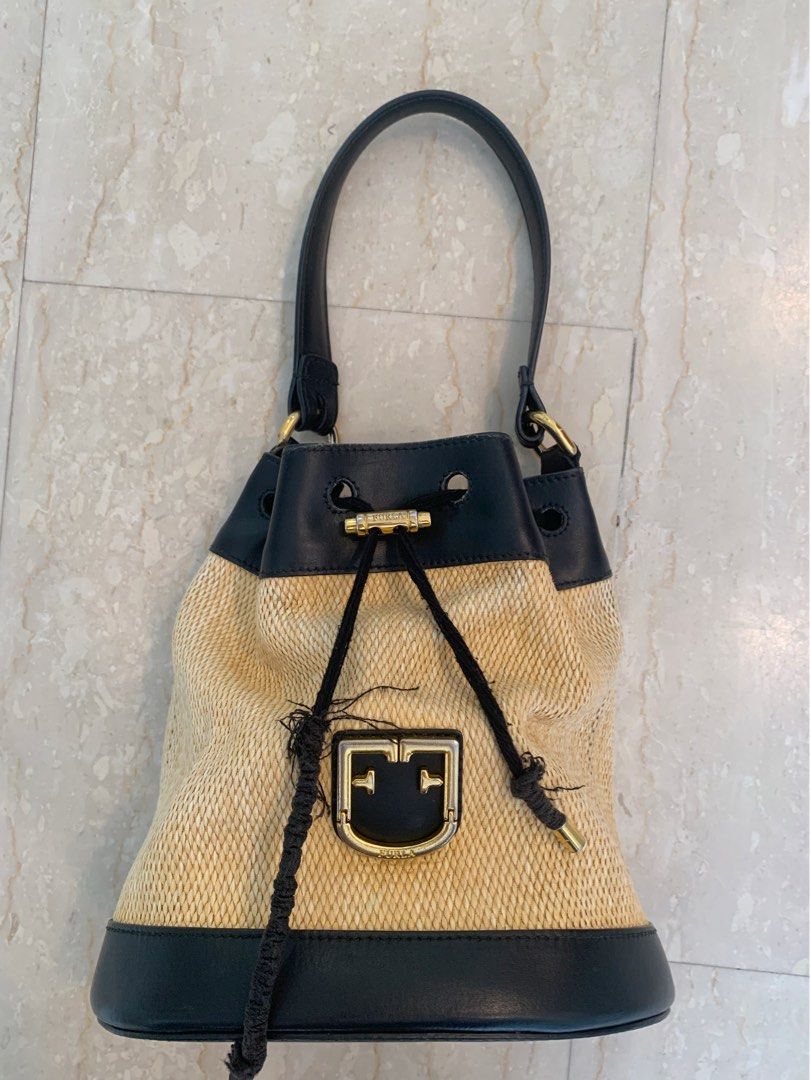 Furla straw clearance bag