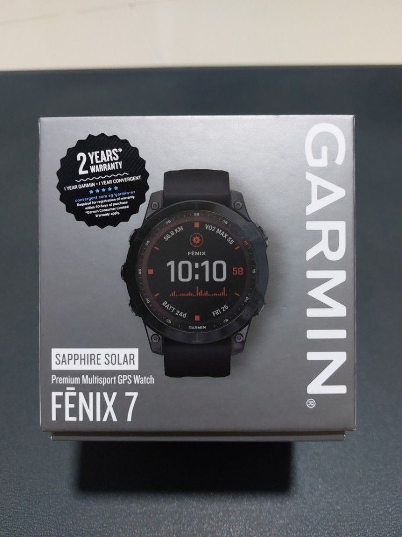 Garmin Fenix 7 Sapphire Solar Black DLC Titanium (2025 Warranty