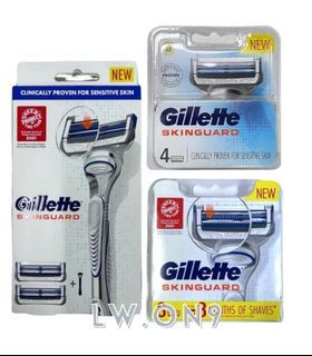 GILLETTE NEW SKINGUARD CLINICALLY PROVEN FOR SENSITIVE SKIN AVAILABLE 3 TYPES