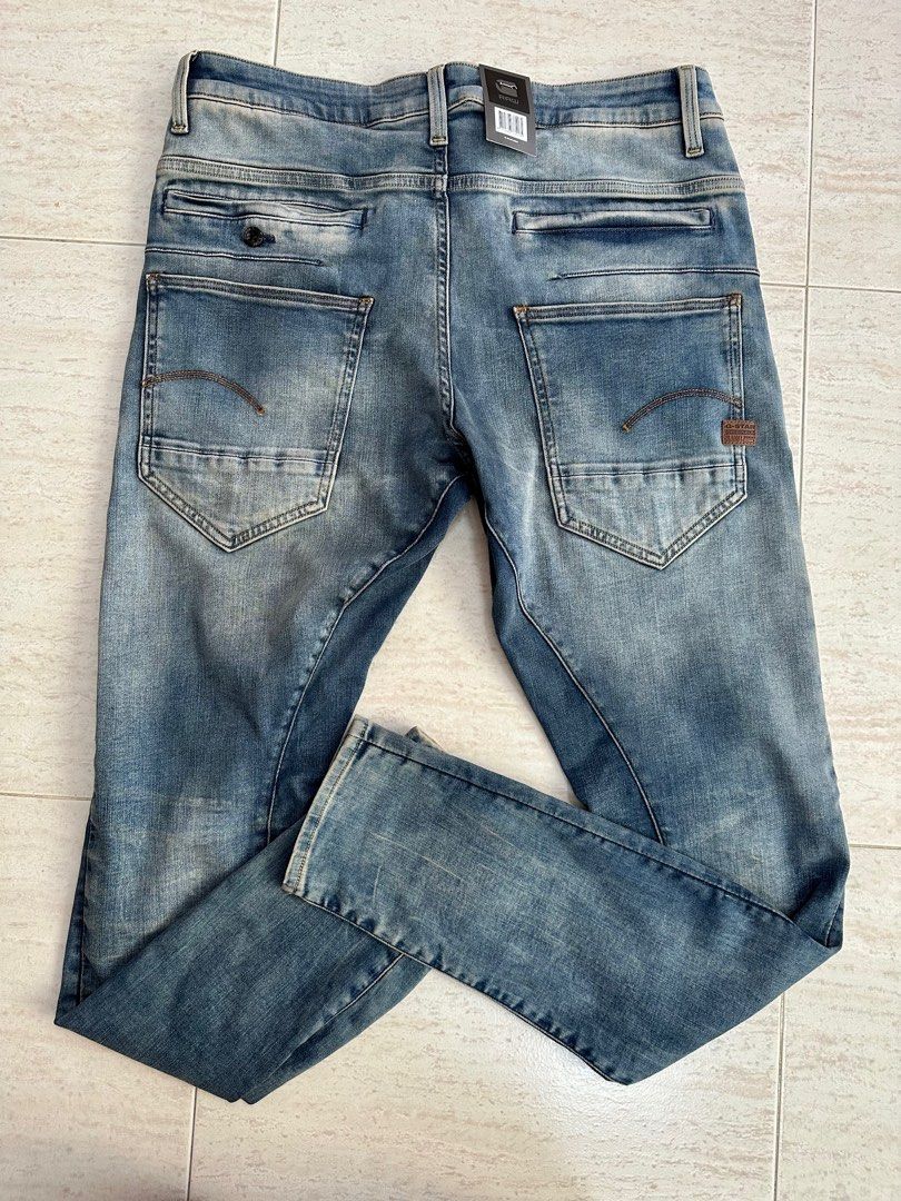 G Star Raw D STAQ 3D SLIM JEANS for Men Brand New with tags Authentic W32L36 Medium Aged