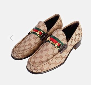 GUCCI Mens 'Brixton' Horsebit Wallpaper GG Loafers Size 8 UK (8.5 US) $750