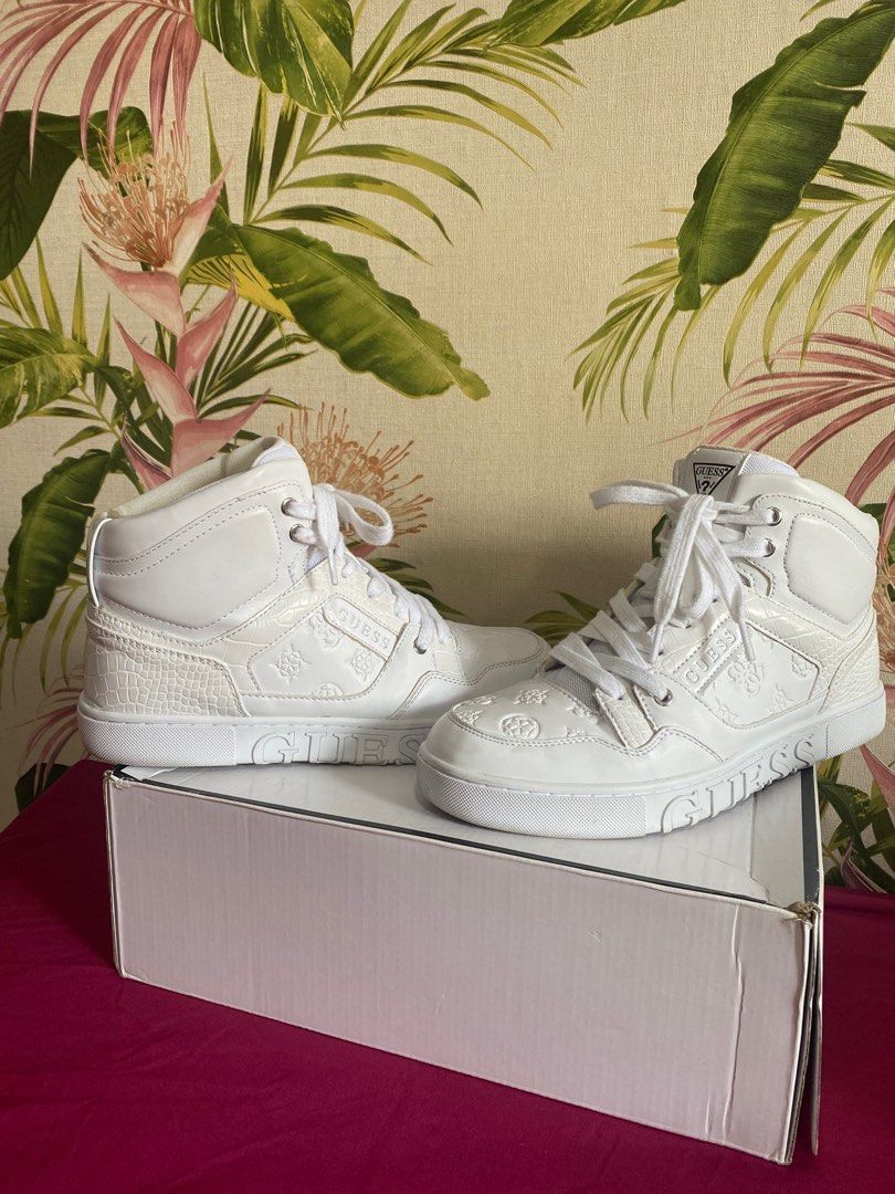 Guess white high tops 2025