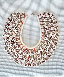 Seashells wall decor necklace display - heavy and intricate  boho Bali shell