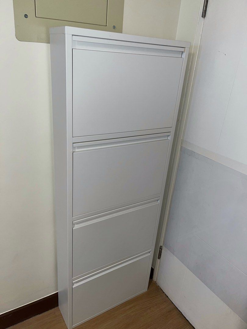 High Quality Metal Shoe Rack (Category: Shelves, Cabinets & Racks) located in Pasig City. Submitted by dpl__ (Listing ID 1242583363, Image 3). Description: High Quality Metal Shoe Rack - White Material: Pure Steel Powder Coated Paint Rust-proof Can be wall-mounted 🛠️ Fully assembled, ready to use 📌 Can fit 12-16 pairs depending on your shoe size/type 📏 Size: W 18cm L 50.1cm H 136cm ✅ ₱4,400 ONLY! Can give discount for 2 or more orders PM me fo