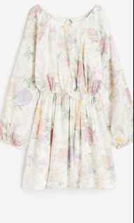 H&M Balloon Sleeves Open back Floral Dress