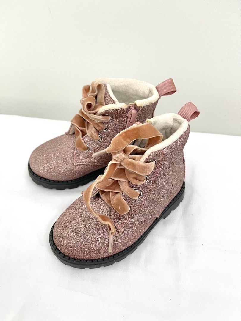 H M Kids Boots in Glitter Pink Babies Kids Babies Kids