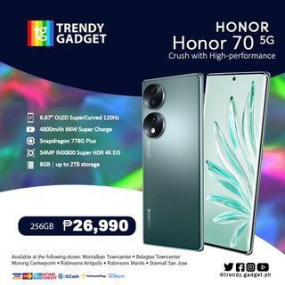 Honor 70 5G | Installment available! | NOW 22,990!