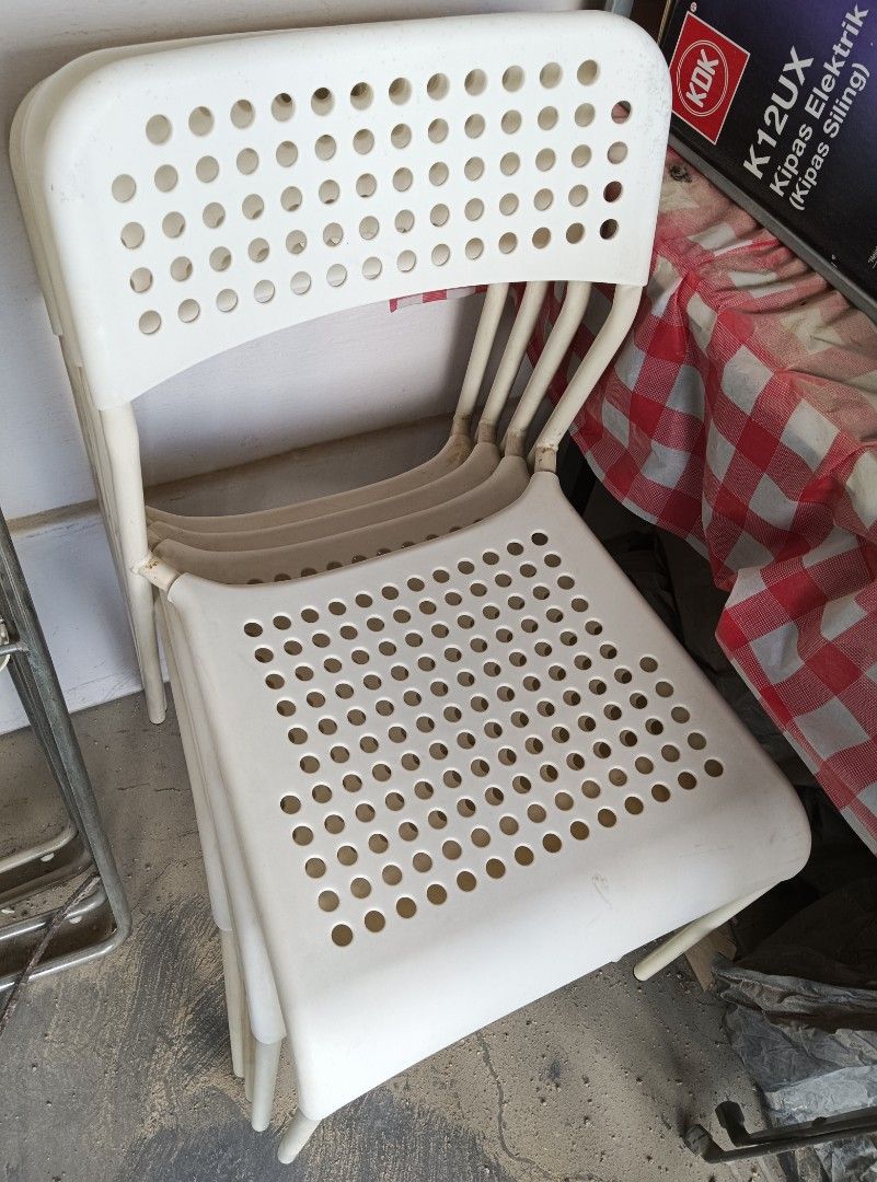 IKEA ADDE Chair x4 white Furniture Home Living Furniture
