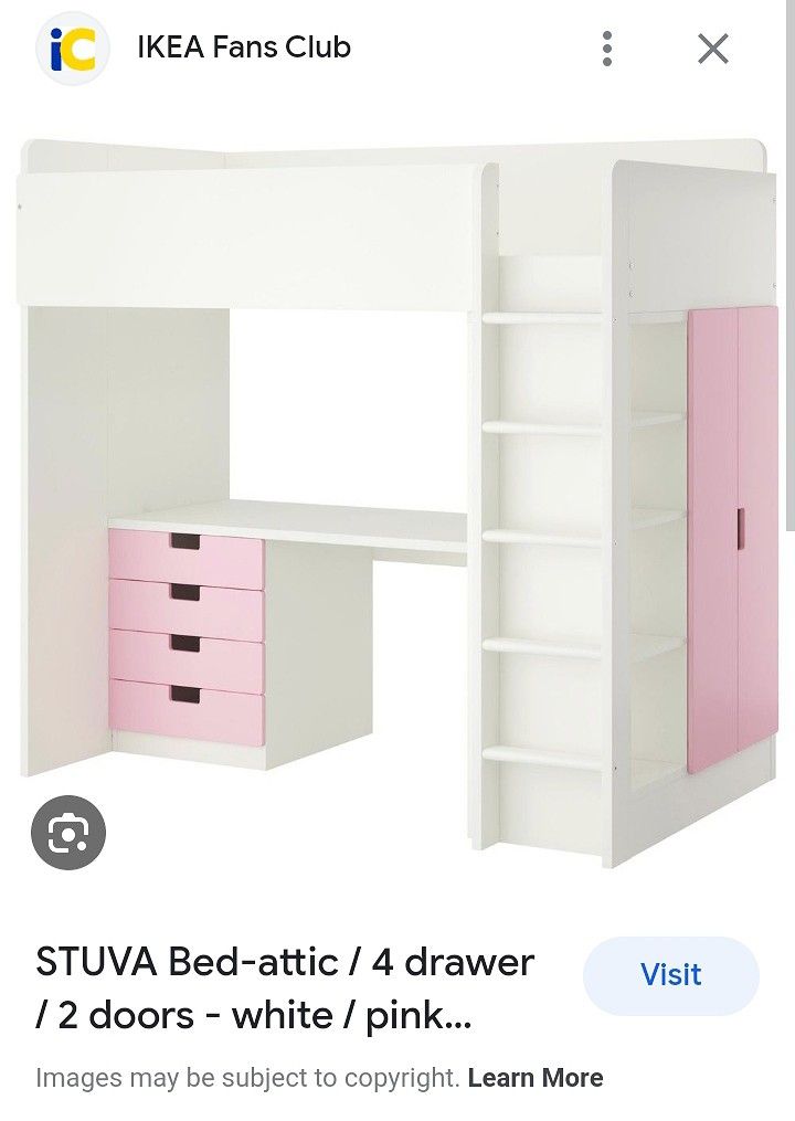 IKEA STUVA LOFT BED WITH 4 DRAWERS, Babies & Kids, Baby Nursery & Kids