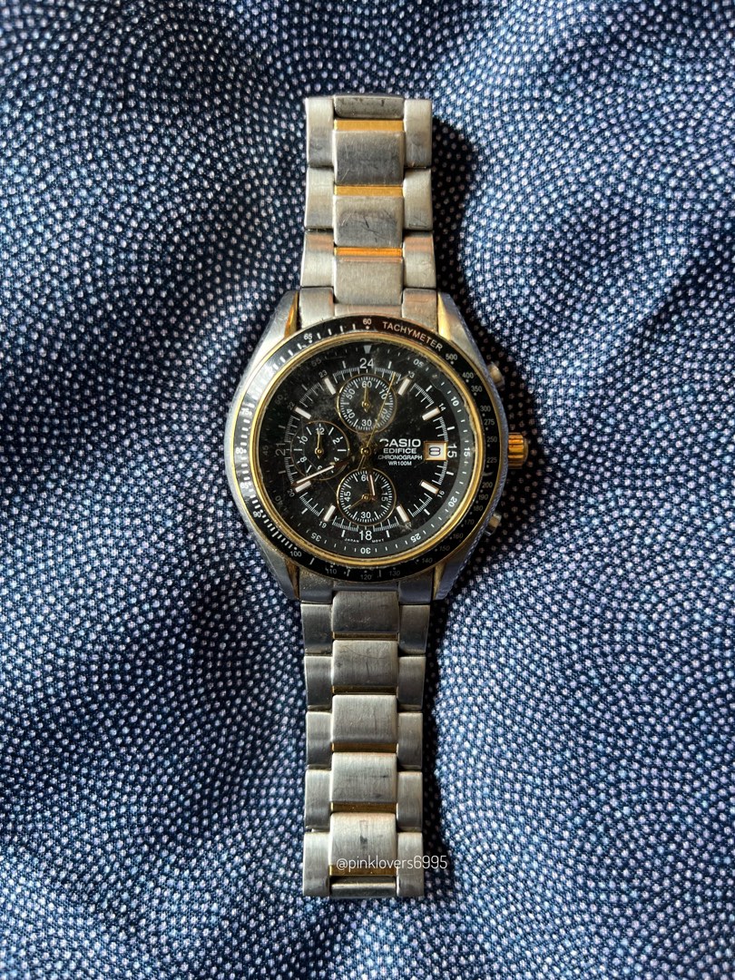 Jam Tangan Watch Casio Edifice Chronograph WR100M Preloved