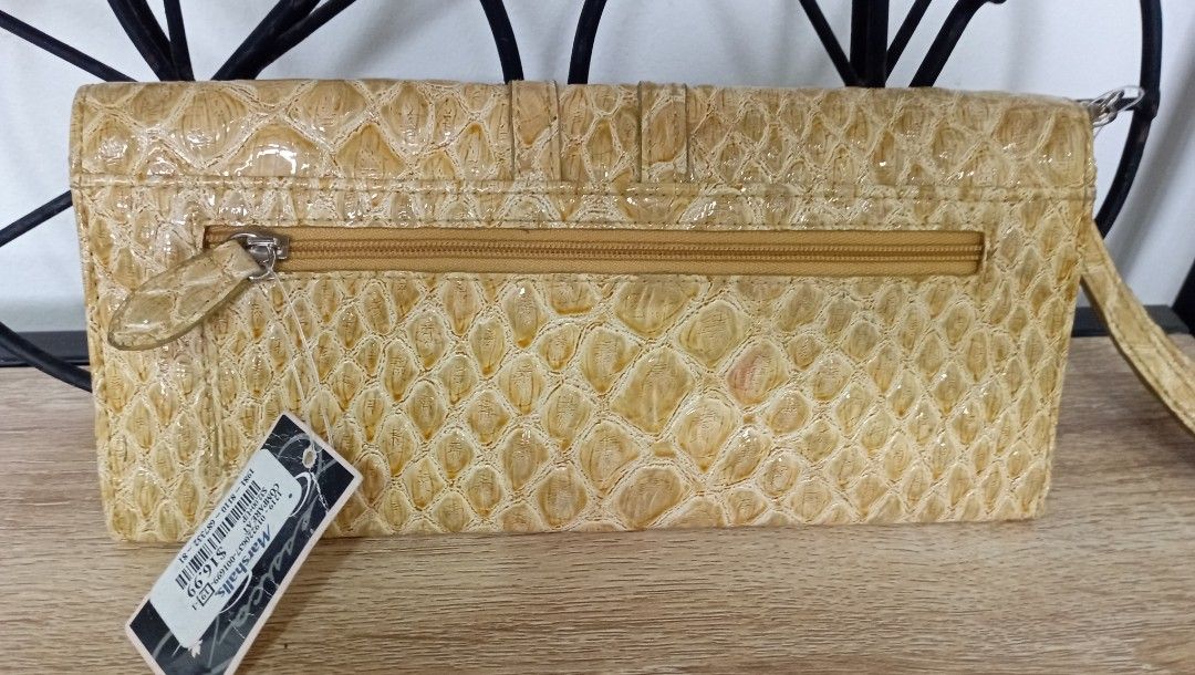 Jessica Simpson yellow crocs skin purse