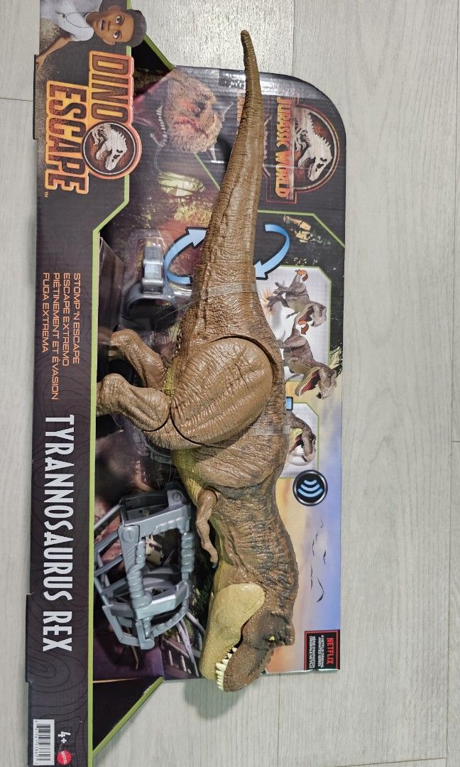 Jurassic World: Camp Cretaceous Stomp 'n Escape Tyrannosaurus Rex Action  Figure, Stomping T-Rex Toy