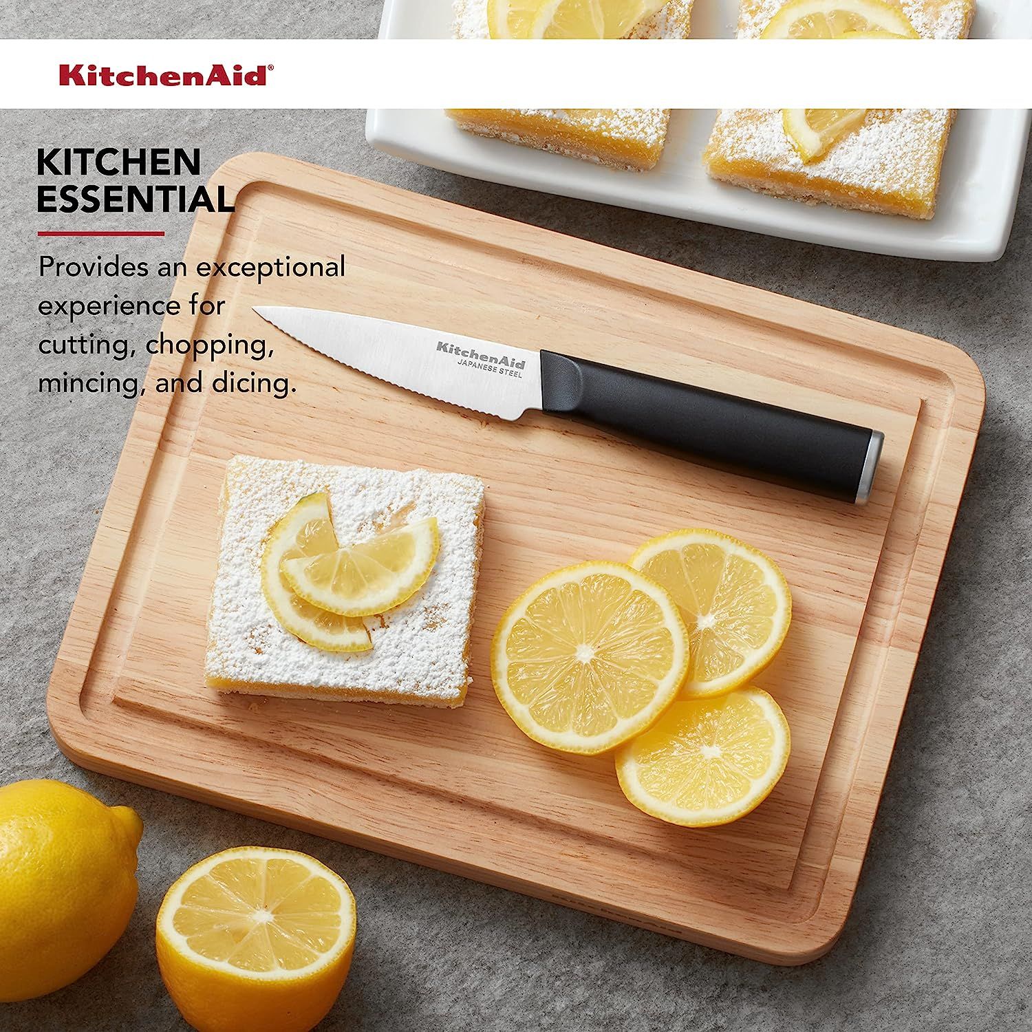KitchenAid Classic Rubberwood Cutting Board with Perimeter Trench
