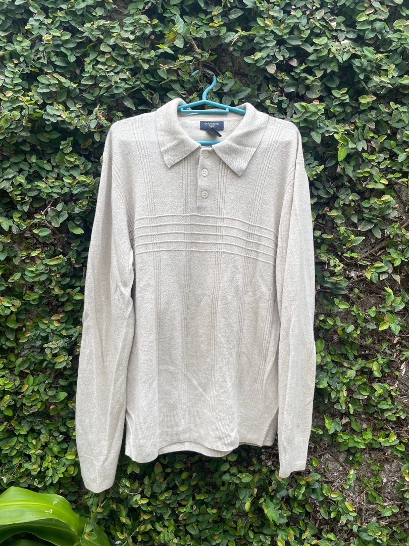 Light Brown Knit Polo Shirt on Carousell