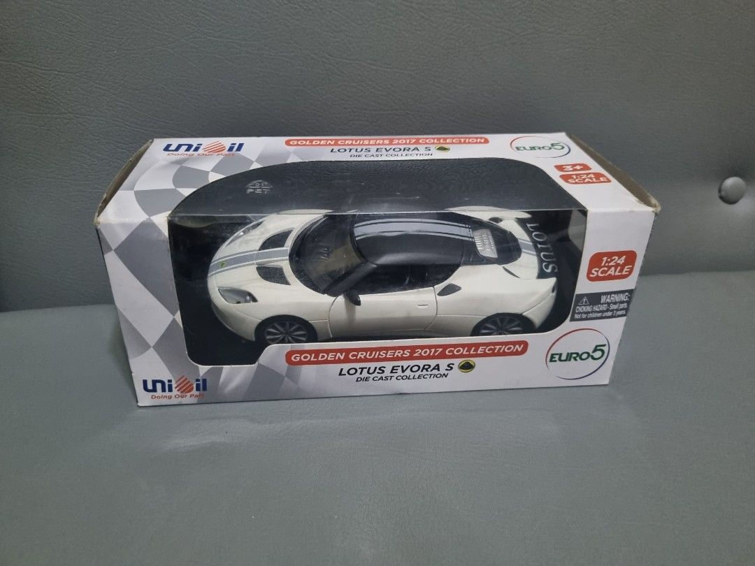 Lotus Evora S Unioil 1:24 (Category: Vehicle & Diecast Models) located in Silang. Submitted by samflores2k4t7 (Listing ID 1242640330, Image 1). Description: For sale Lotus Evora S Golden Cruisers 2017 collection By Unioil Scale 1:24 Back in box Good condition.