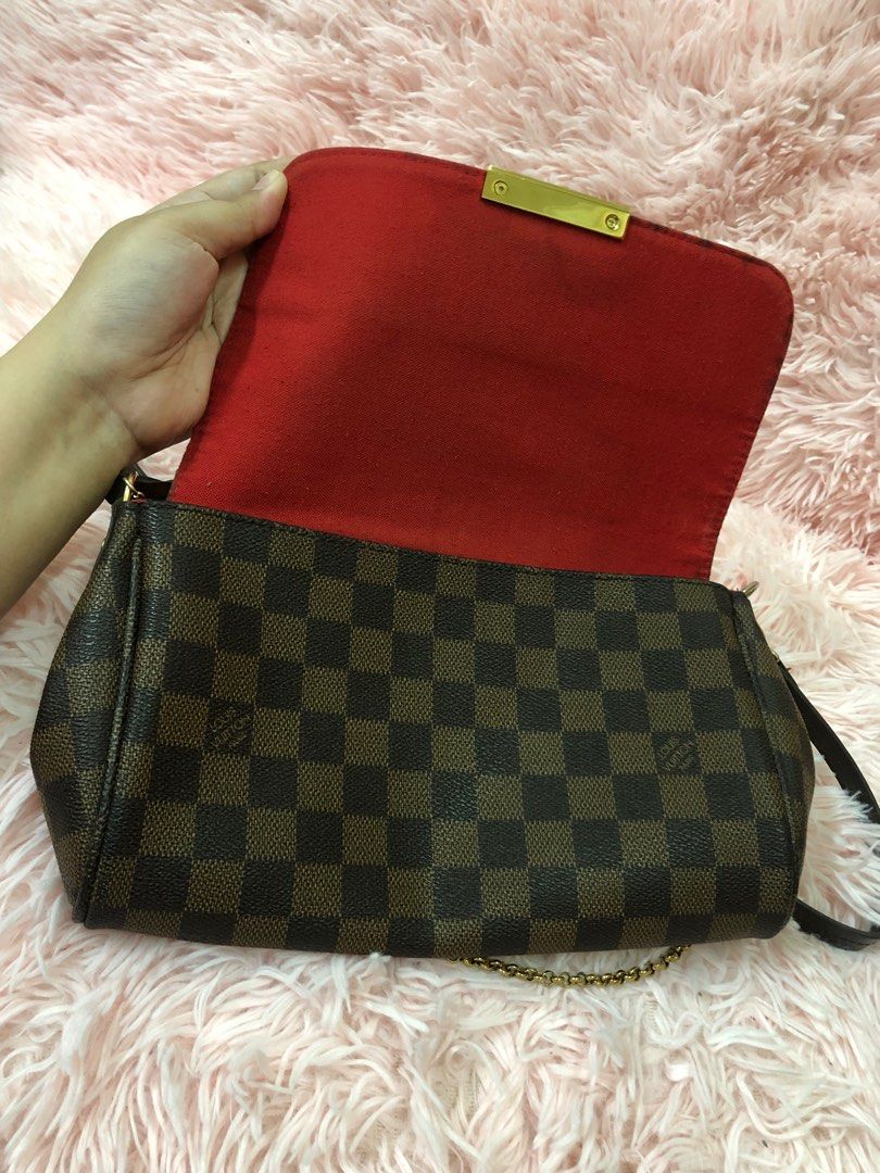 Louis vuitton favorite damier ebene mm red lining outlet