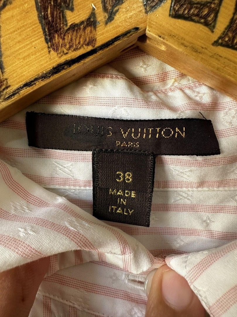 Louis Vuitton Pastel Monogram Shirt Dress Pale Yellow. Size 38