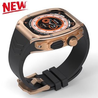 Fluoro Rubber Strap of Carbon Fiber Edition Case 49MM- Gold Buckle