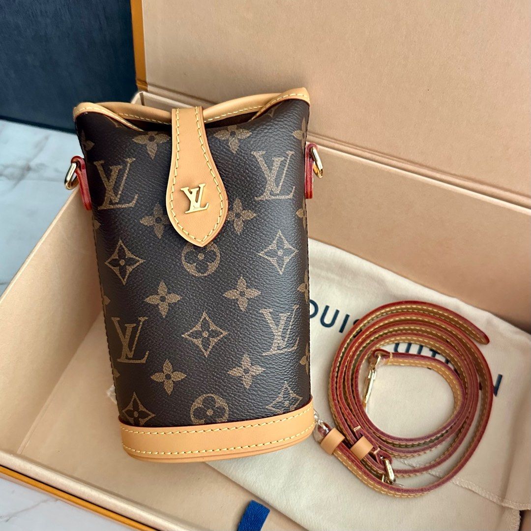 Louis Vuitton Fold Me Pouch Brown Monogram Phone Box Crossbody