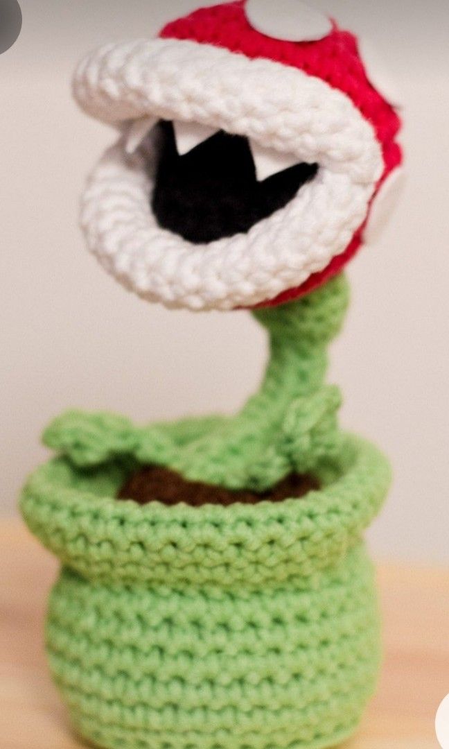 Mario Piranha Plant amigurumi /crochet, Hobbies & Toys, Stationery ...