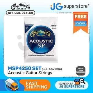 Martin & Co. MSP-4250 Bluegrass 92/8 Phosphor Bronze Acoustic Guitar Strings Set (Medium .33- 1.42mm) | MSP4250 | JG Superstore