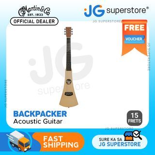 Martin Steel String Backpacker Acoustic Travel Guitar 6 Strings 15 Frets with Carry Bag, Sustainable Lightweight Wood, Chrome Tuners GBPC (Natural) | JG Superstore
