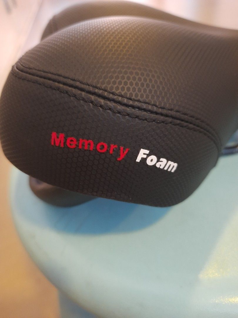 Memory foam thick super comfy bicycle ebike saddle seat. Comes w rechargeable rear safety LED light. Mounted once n remove Sports Equipment Bicycles Parts Parts Accessories on Carousell