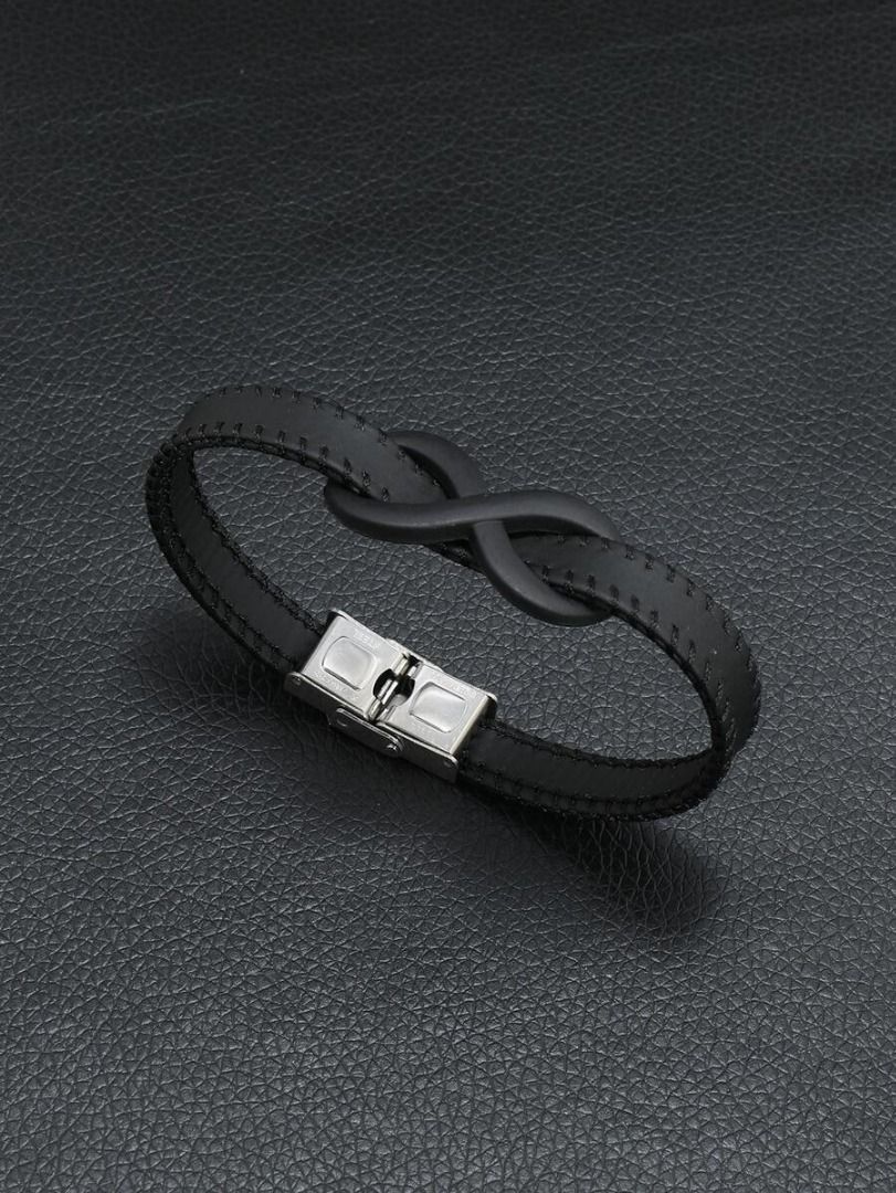Men s infinity symbol leather bracelet