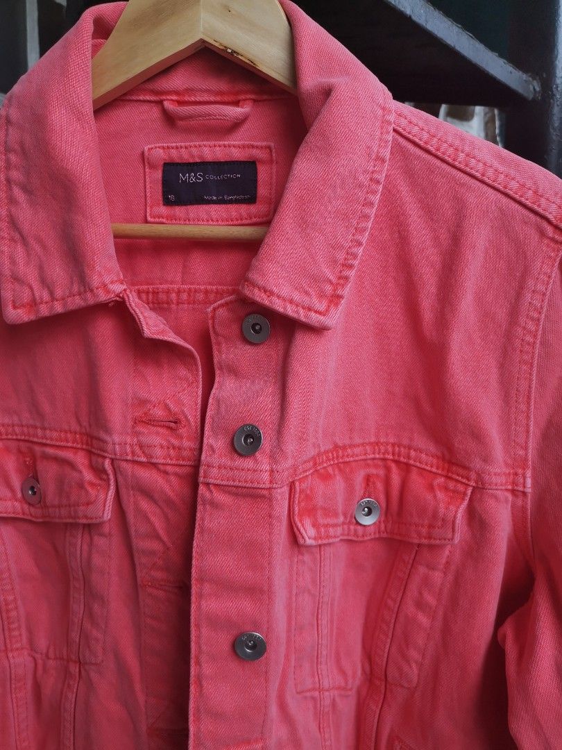 M&s pink clearance denim jacket