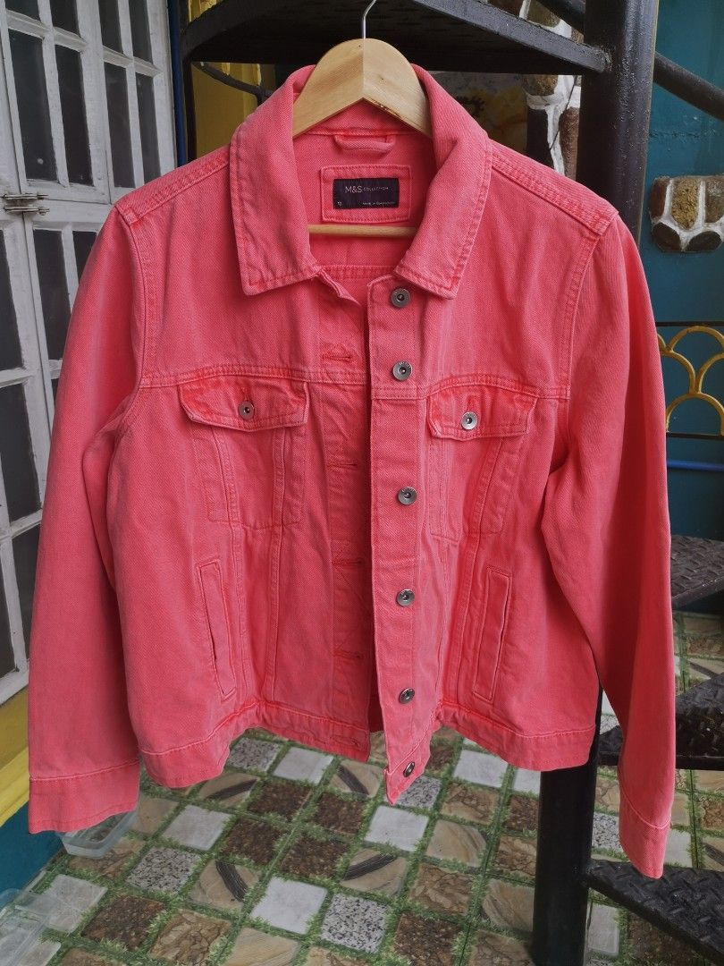 M&s pink shop denim jacket