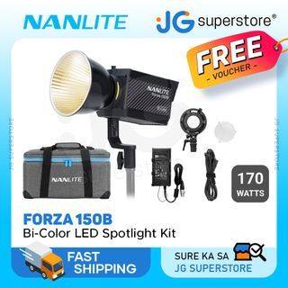 NANLITE Forza 150B 170W Bi-Color LED Wireless Spotlight Kit with 2700-6500K CCT Color Temperature Range, 12 Lighting Effect Presets and NANLINK Mobile App Support for Studio Photography | FORZA150B | JG Superstore