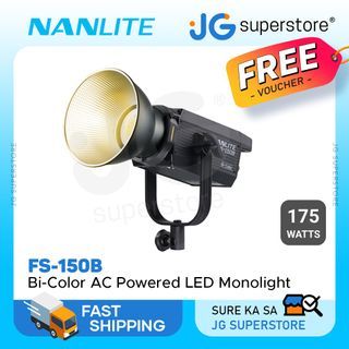 NANLITE FS-150B 175W Bi-Color AC Powered LED Monolight with Reflector, 2700K-6500K CCT Color Temperature Range, 12 Effects, Cooling Fan, Control Knob and NANLINK Mobile App Support for Studio Photography | JG Superstore