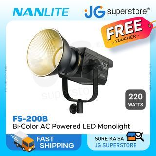 NANLITE FS-200B 220W Bi-Color AC LED Monolight with Reflector, 2700K-6500K CCT Color Temperature Range, 12 Lighting Effects, Cooling Fan, Control Knob and NANLINK Mobile App Support for Studio Photography | JG Superstore