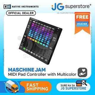 Native Instruments Maschine Jam 8x8 MIDI Pad Controller with Multicolor Performance Drum Synth Loop Digital Grid for Music DJ Production | JG Superstore