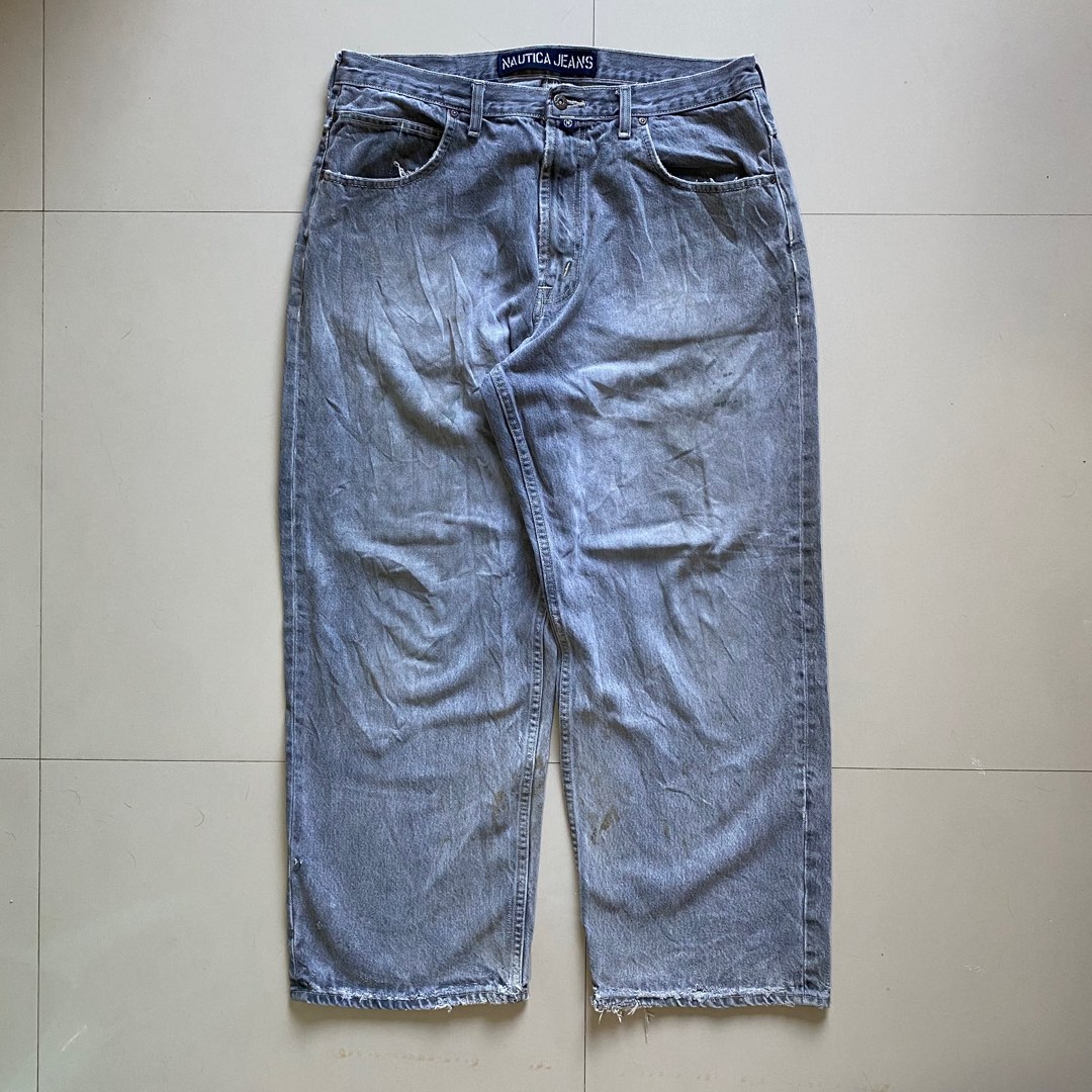 Nautica Baggy Gray Jeans, Men's Fashion, Bottoms, Jeans on Carousell