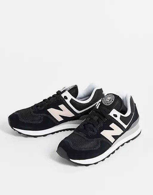 New balance 574 black and shop pink