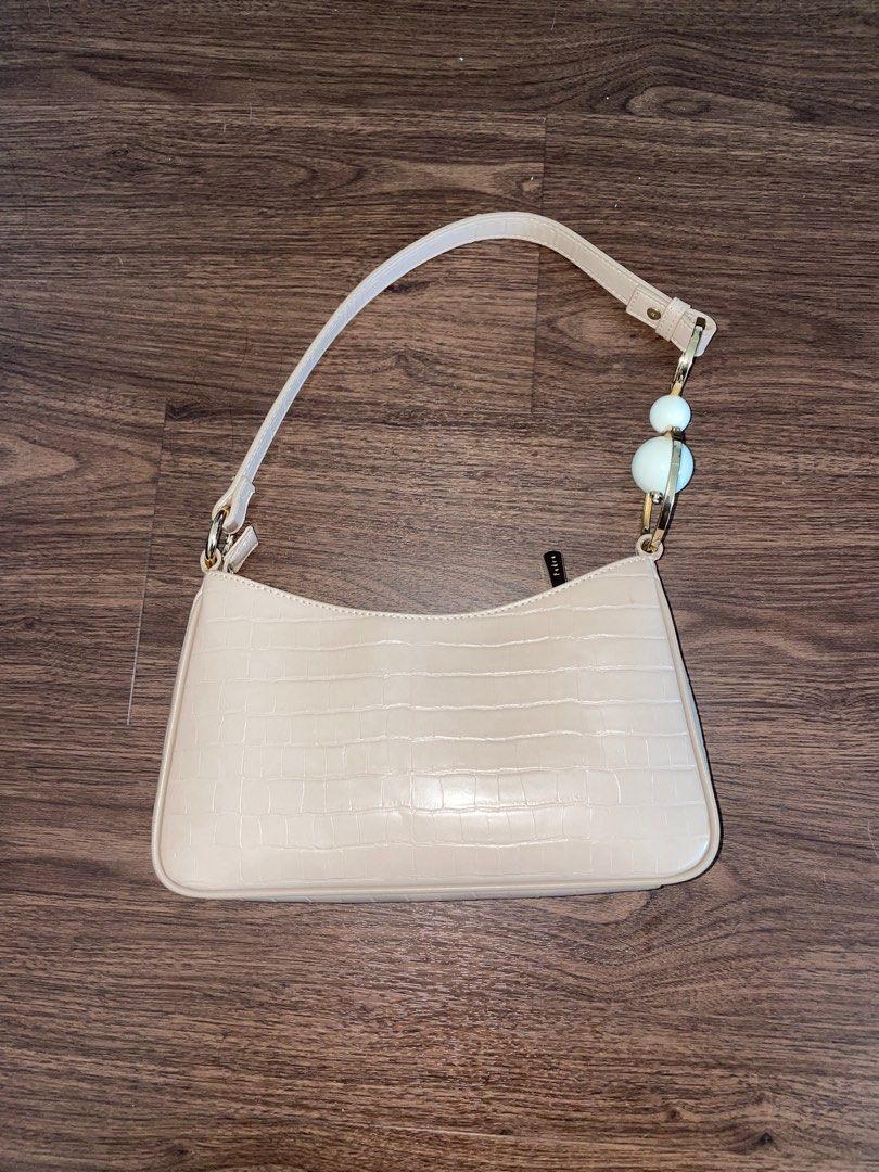 Pedro Acrylic Embellished Croc Effect Embossed Shoulder Bag