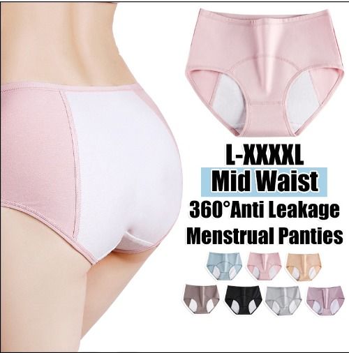 Period Panties Leak Proof Anti Leakage Cotton Plus Size Mid Waist Menstrual  Panty XXXXL, Women's Fashion, New Undergarments & Loungewear on Carousell