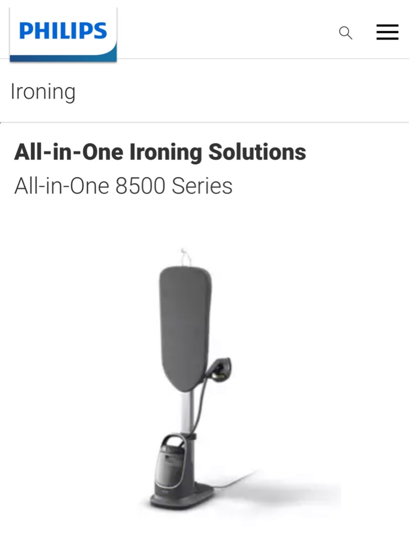 Philips 8500 series All-in-one ironing solution, TV & Home Appliances ...