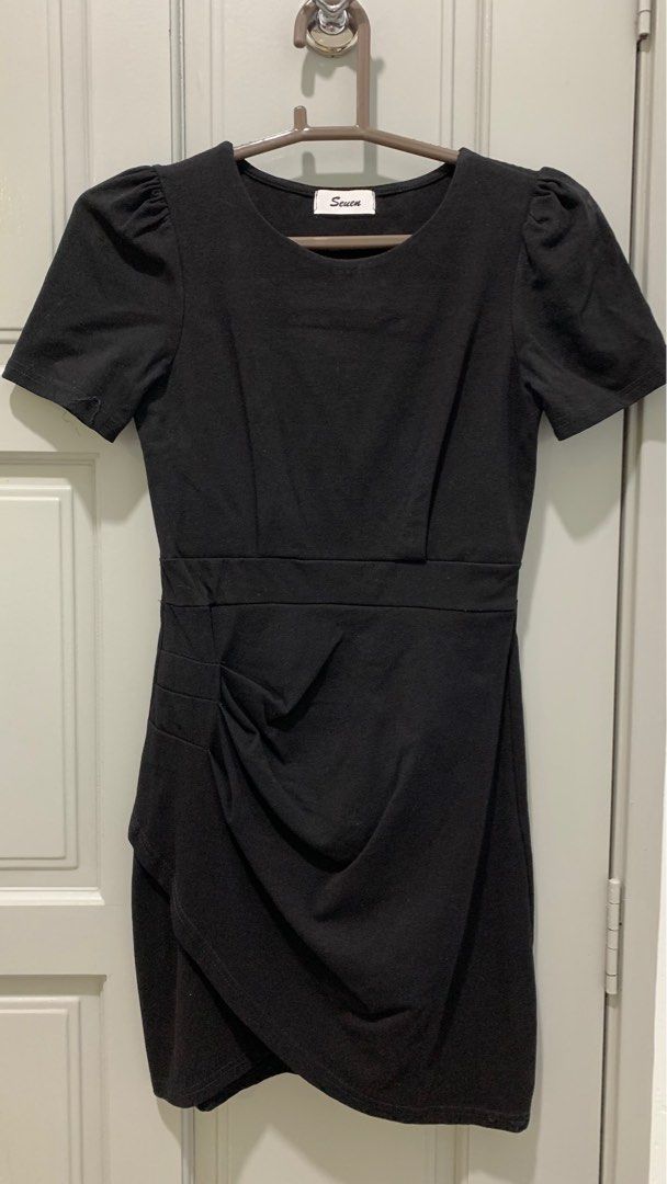Plain Black Casual Formal Dress Women s Fashion Dresses Sets